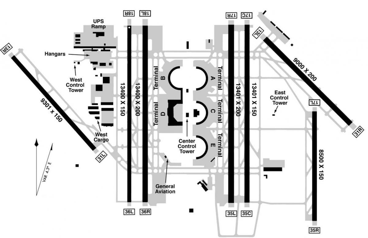 DFW 공항 터미널 b 맵