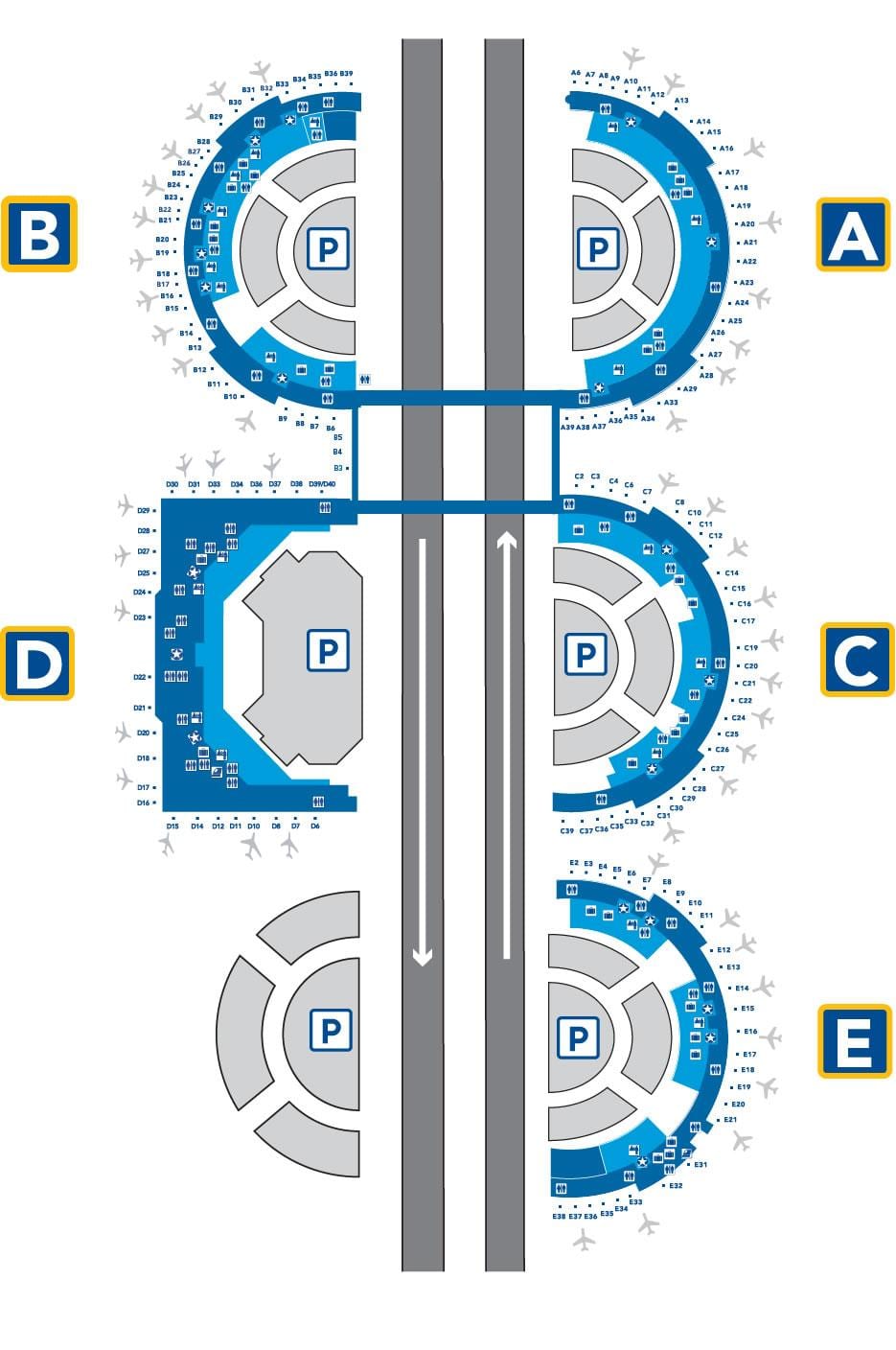DFW 공항 터미널 지도