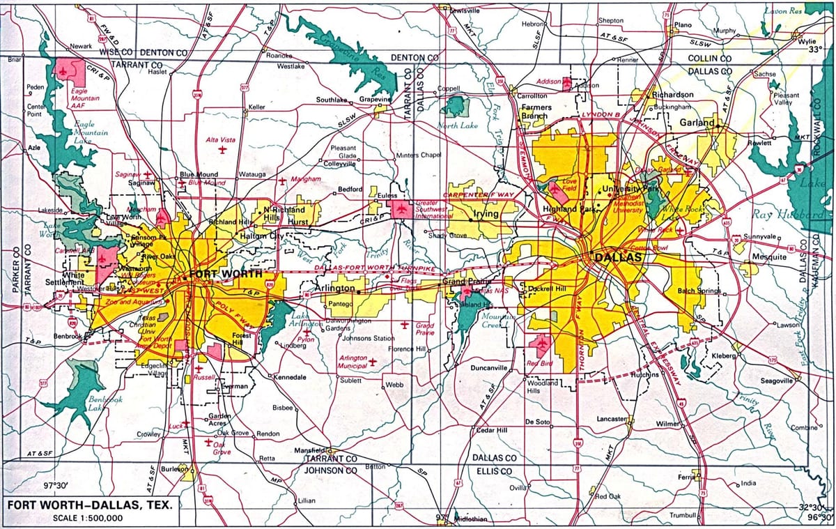 지도 north Dallas