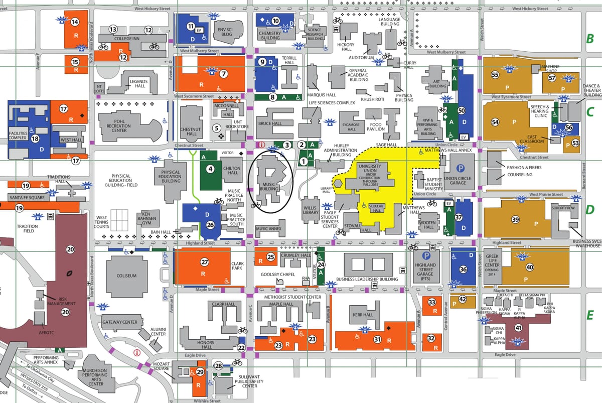 University of North Texas 댈러스 지도