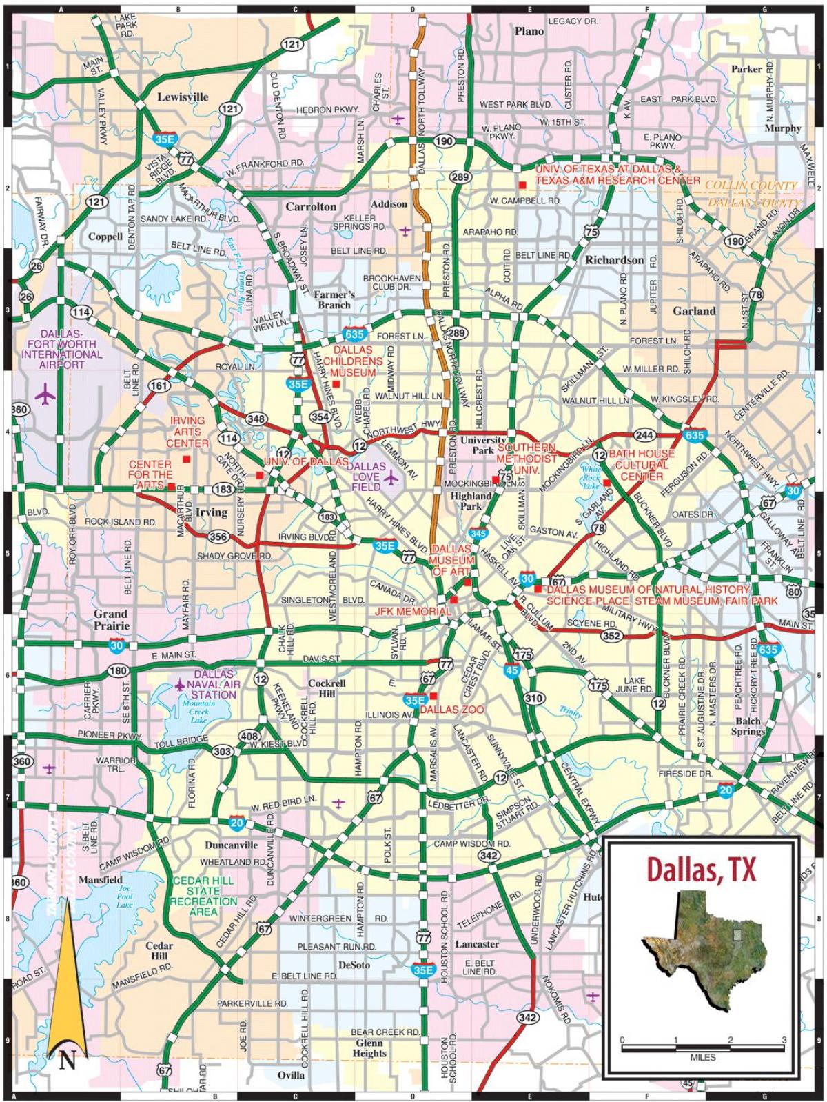 도시의 댈러스 지도