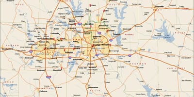 Dallas Fort Worth 한 근교 지도